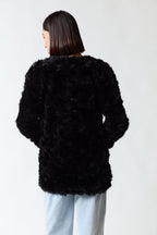 Abrigo peludo negro | Zara