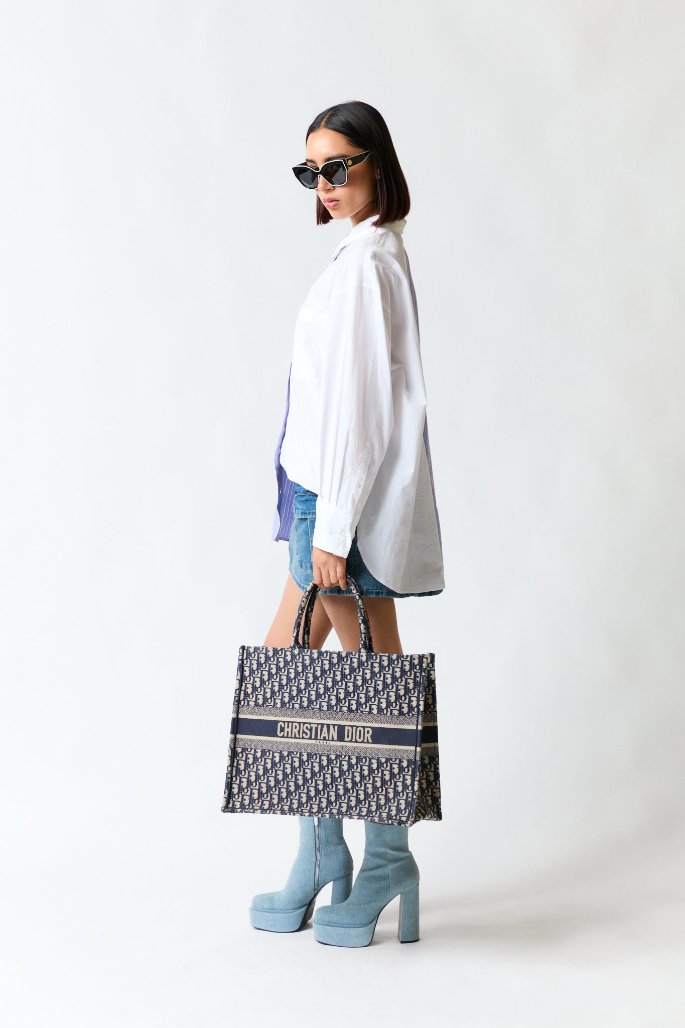 Camisa dúo blanco con azul | Mango