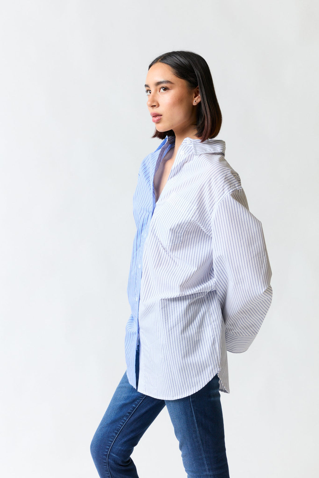 Camisa dúo blanco con azul | Zara