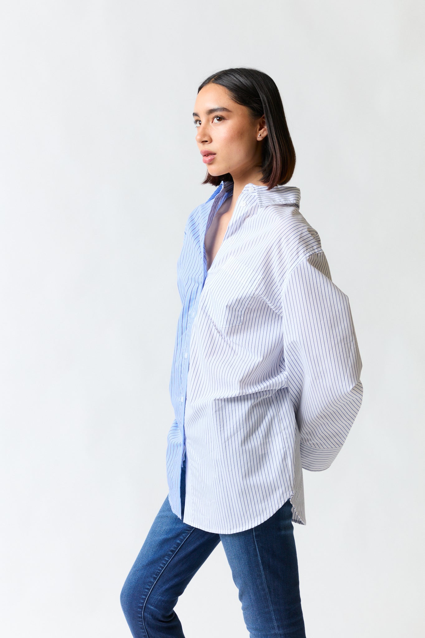 Camisa dúo blanco con azul | Zara