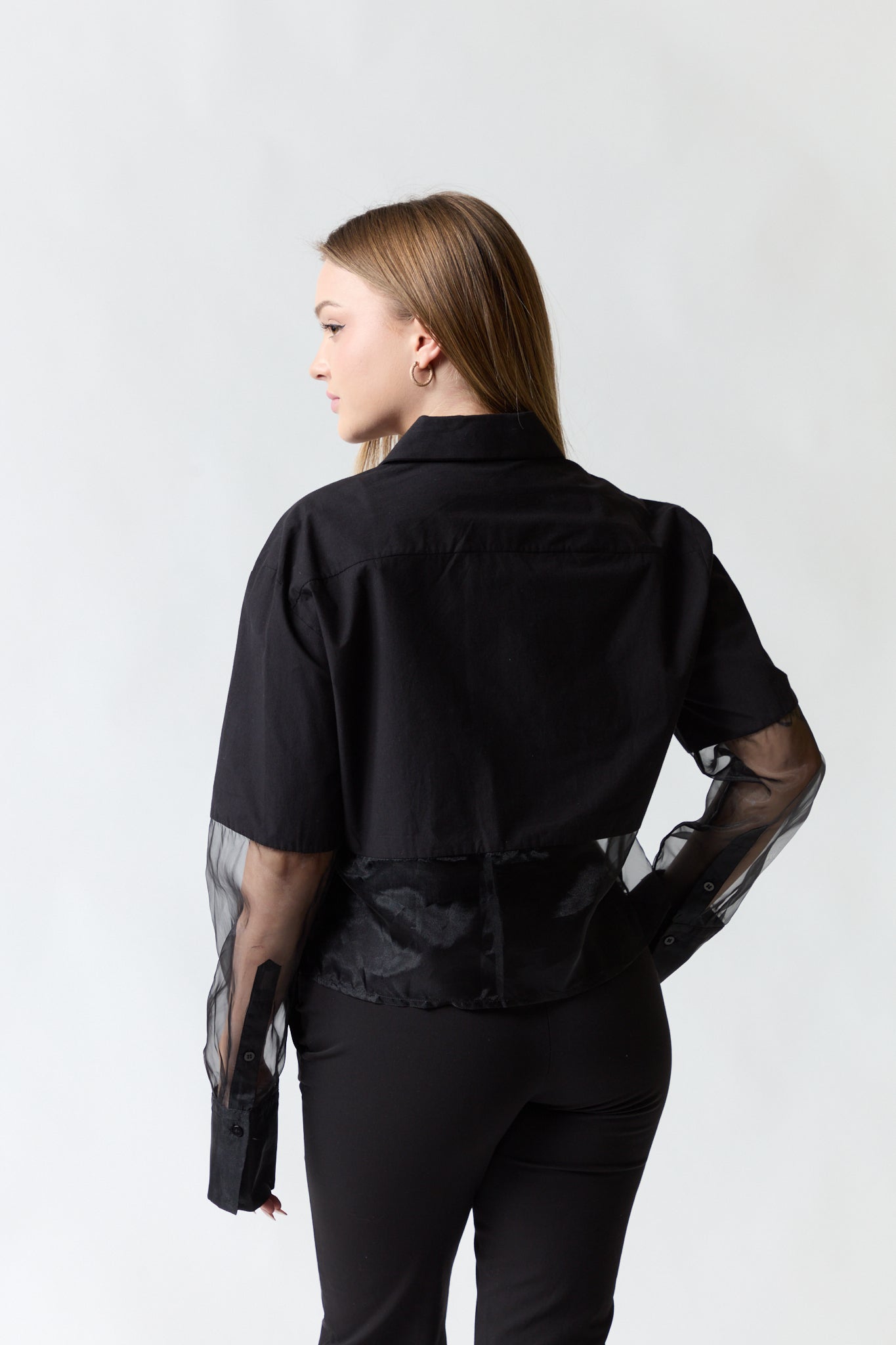 Camisa negra semitransparente | Zara