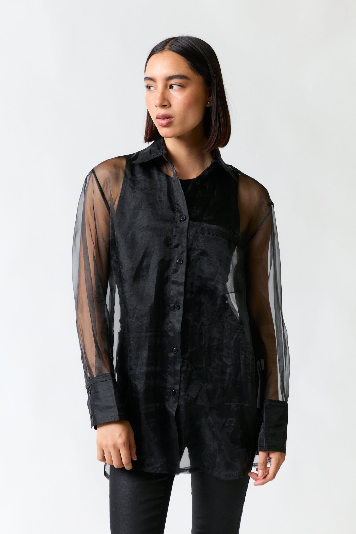 Camisa negra transparente | Zara