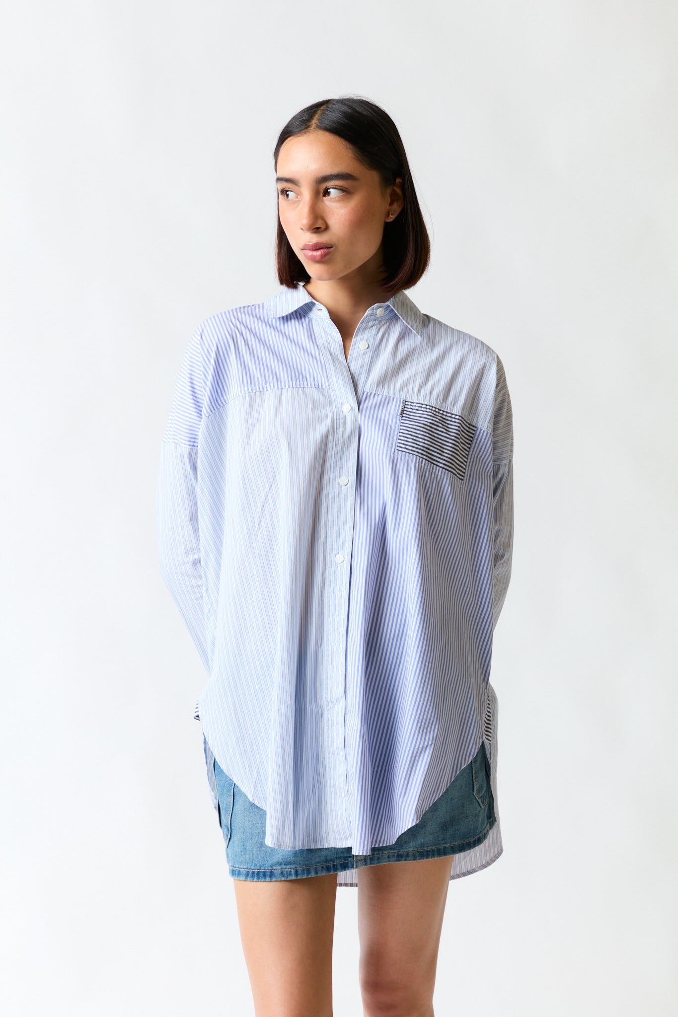 Camisa rayas azul con blanco | Bimba y Lola