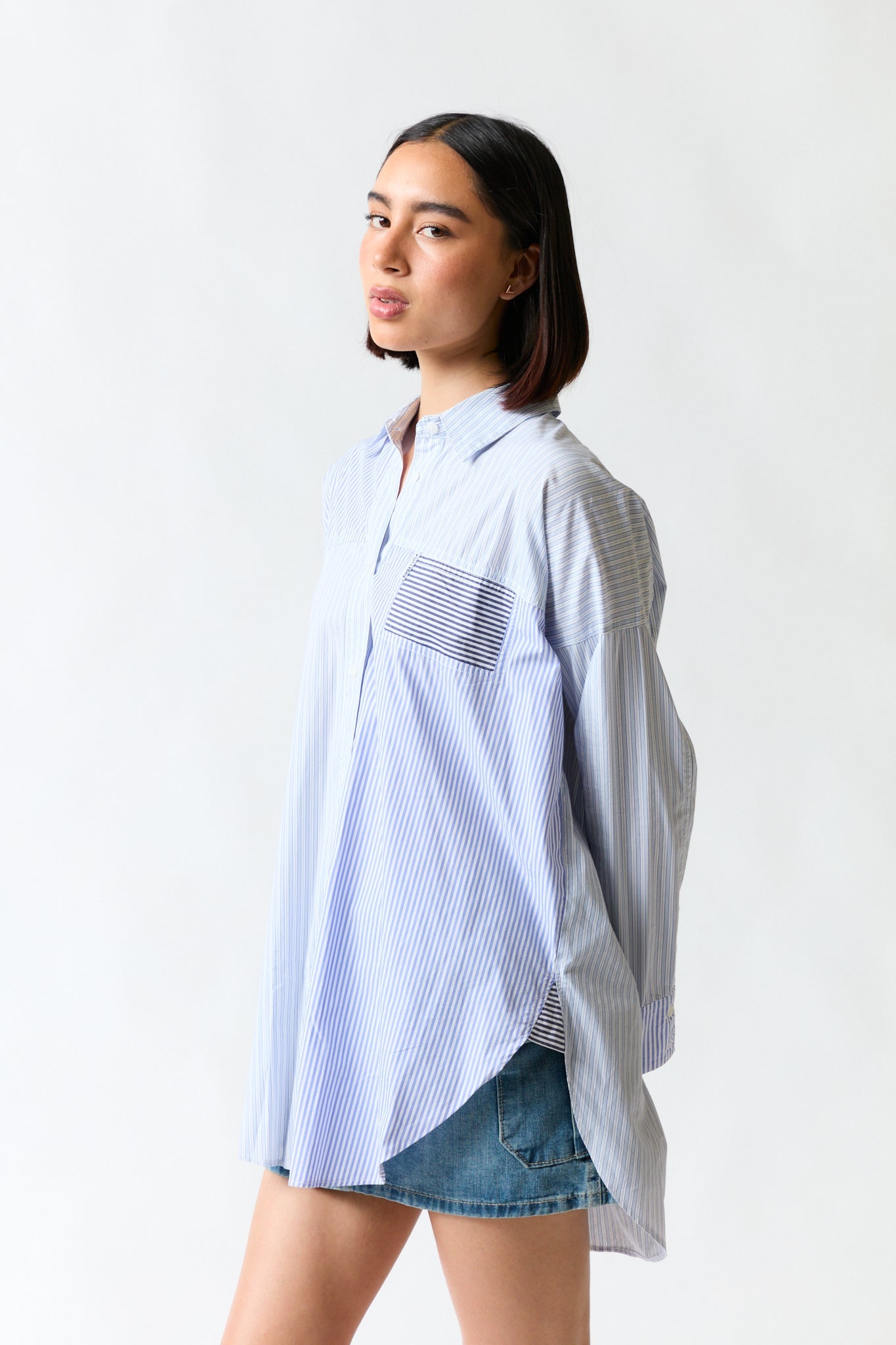 Camisa rayas azul con blanco | Bimba y Lola