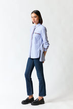 Camisa rayas azul con rojo | Zara