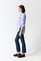 Camisa rayas azul con rojo | Zara