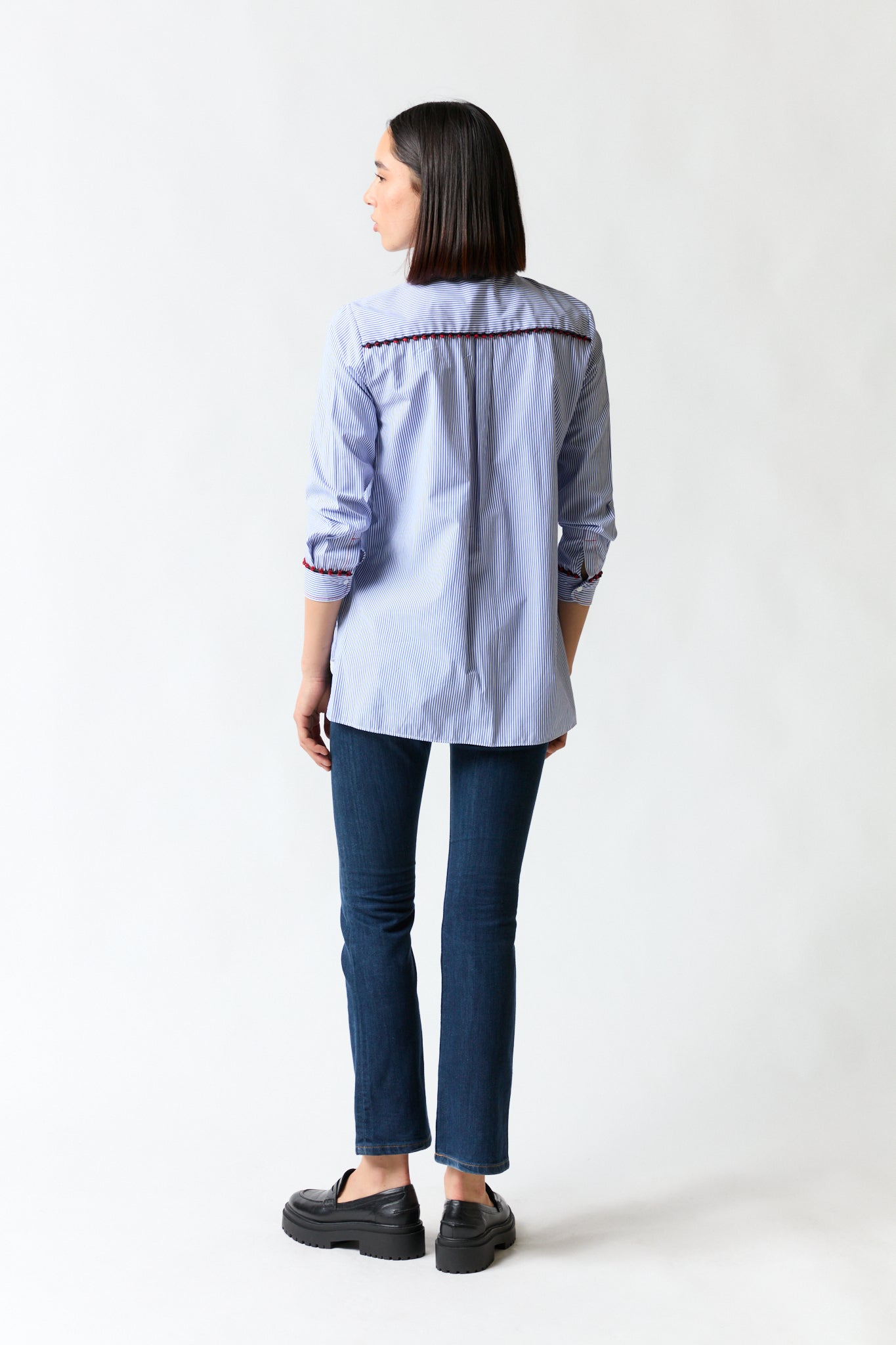 Camisa rayas azul con rojo | Zara