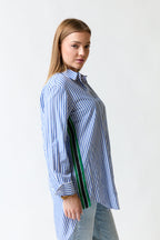 Camisa rayas blanco con azul y verde | Zara