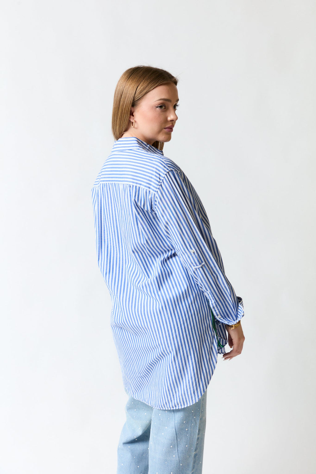 Camisa rayas blanco con azul y verde | Zara