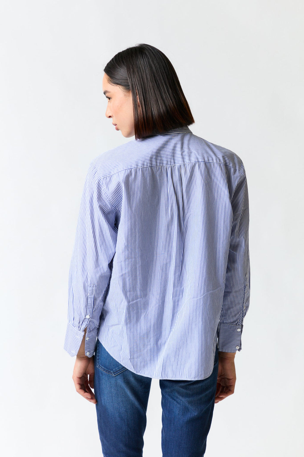 Camisa rayas azul con parches | Zara