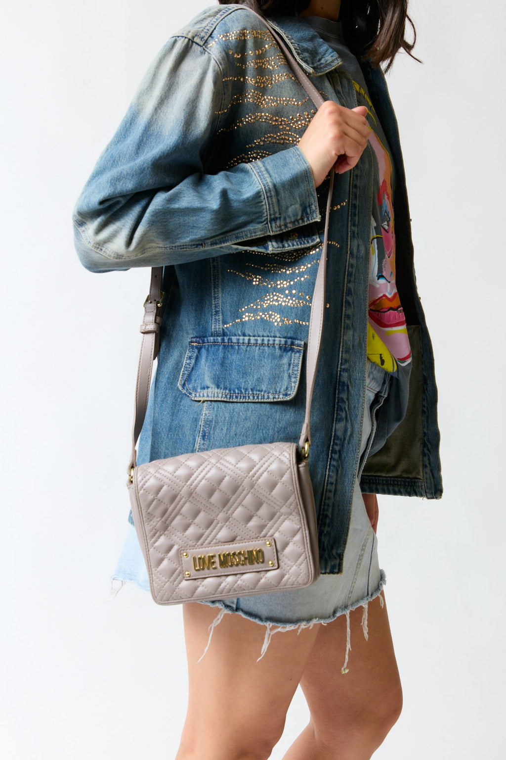 Cartera cuadrada beige | Moschino