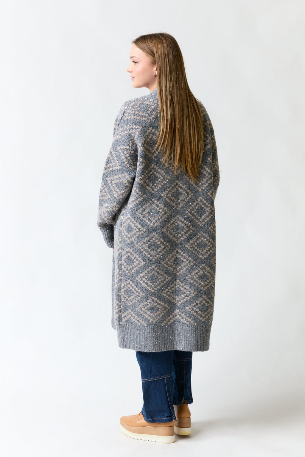 Chaleco largo gris | Cecilia Bolocco