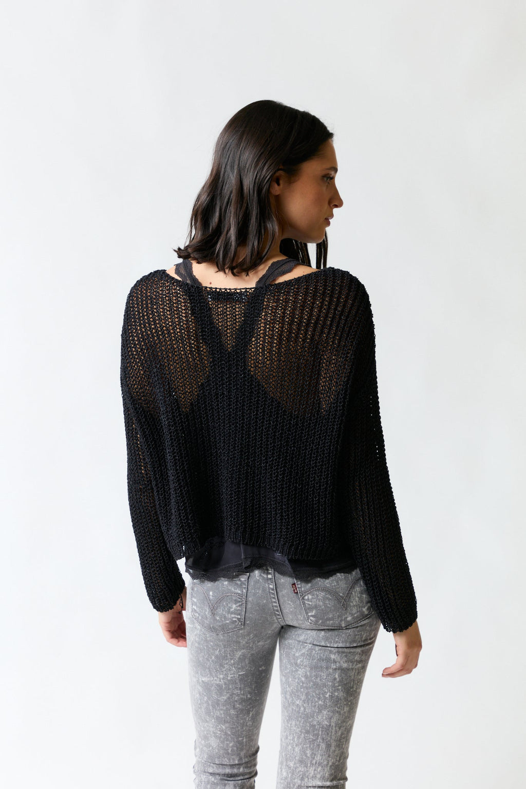 Chaleco negro malla | Zara