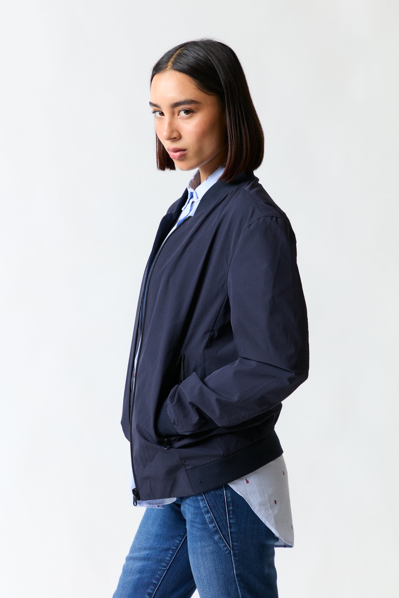 Chaqueta bomber azul | Zara