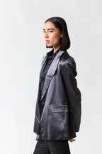 Chaqueta gris satinada | Alaniz