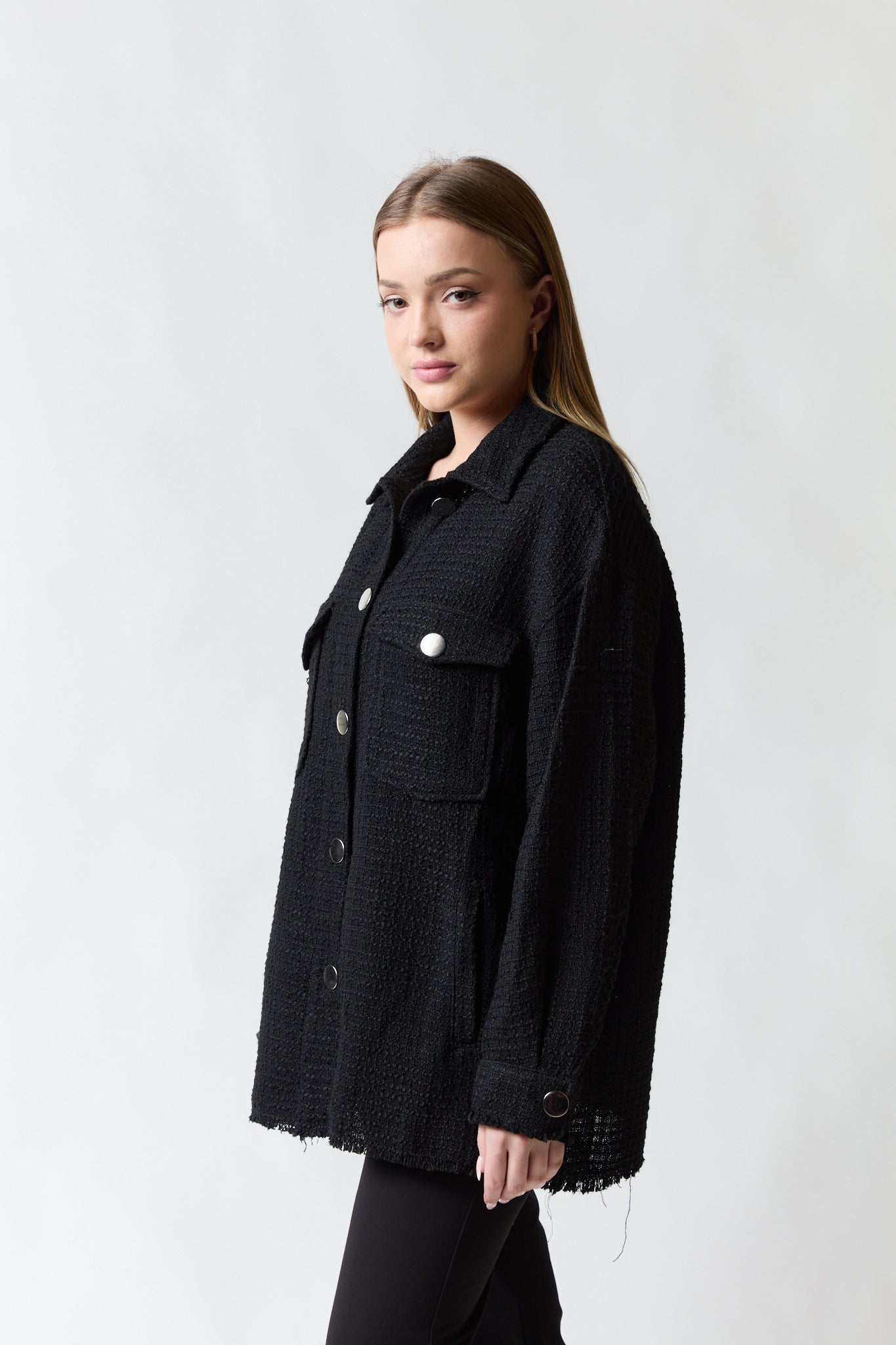 Chaqueta negra larga | Zara