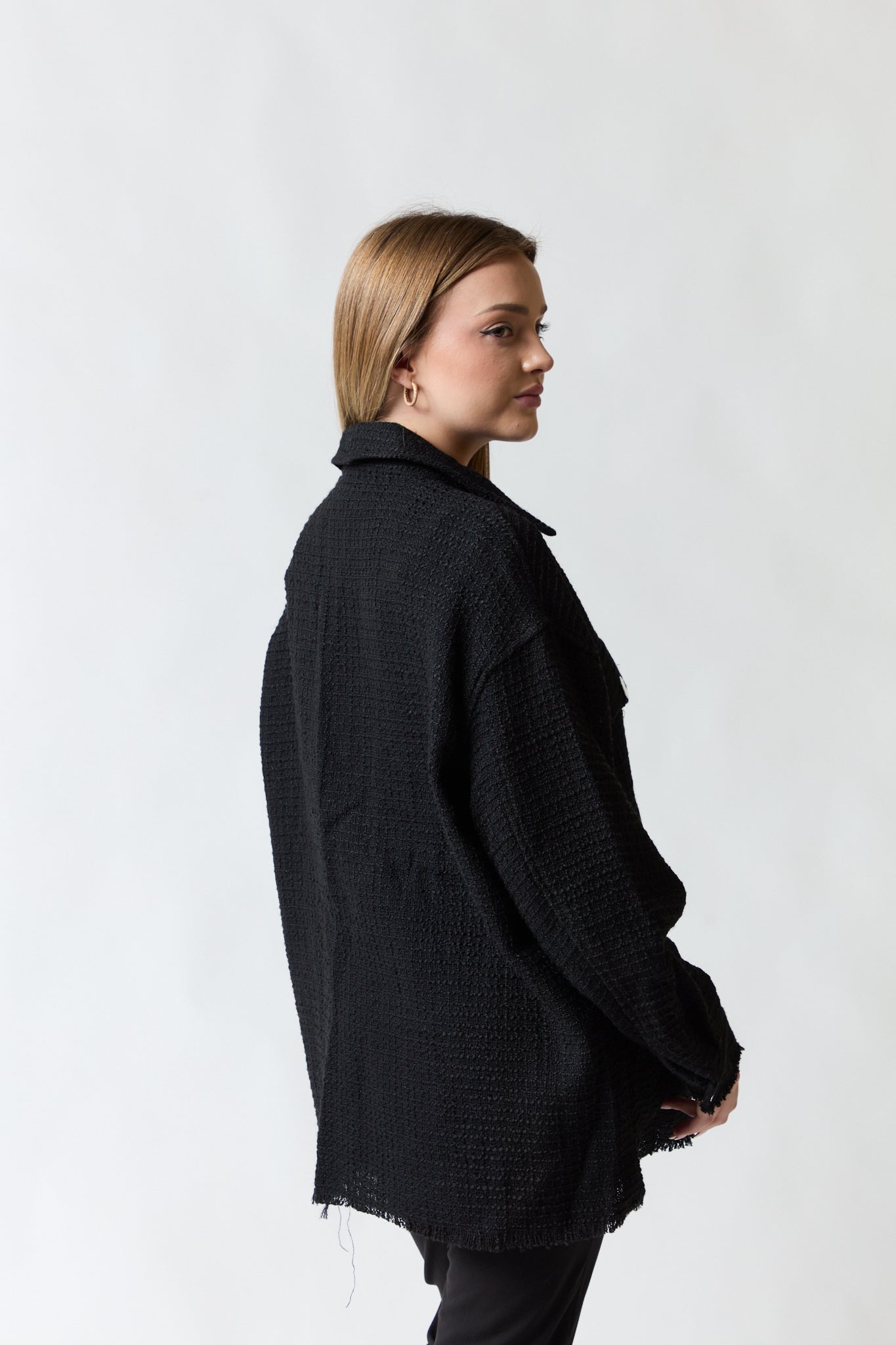 Chaqueta negra larga | Zara