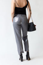 Pantalón brillante gris | Zara