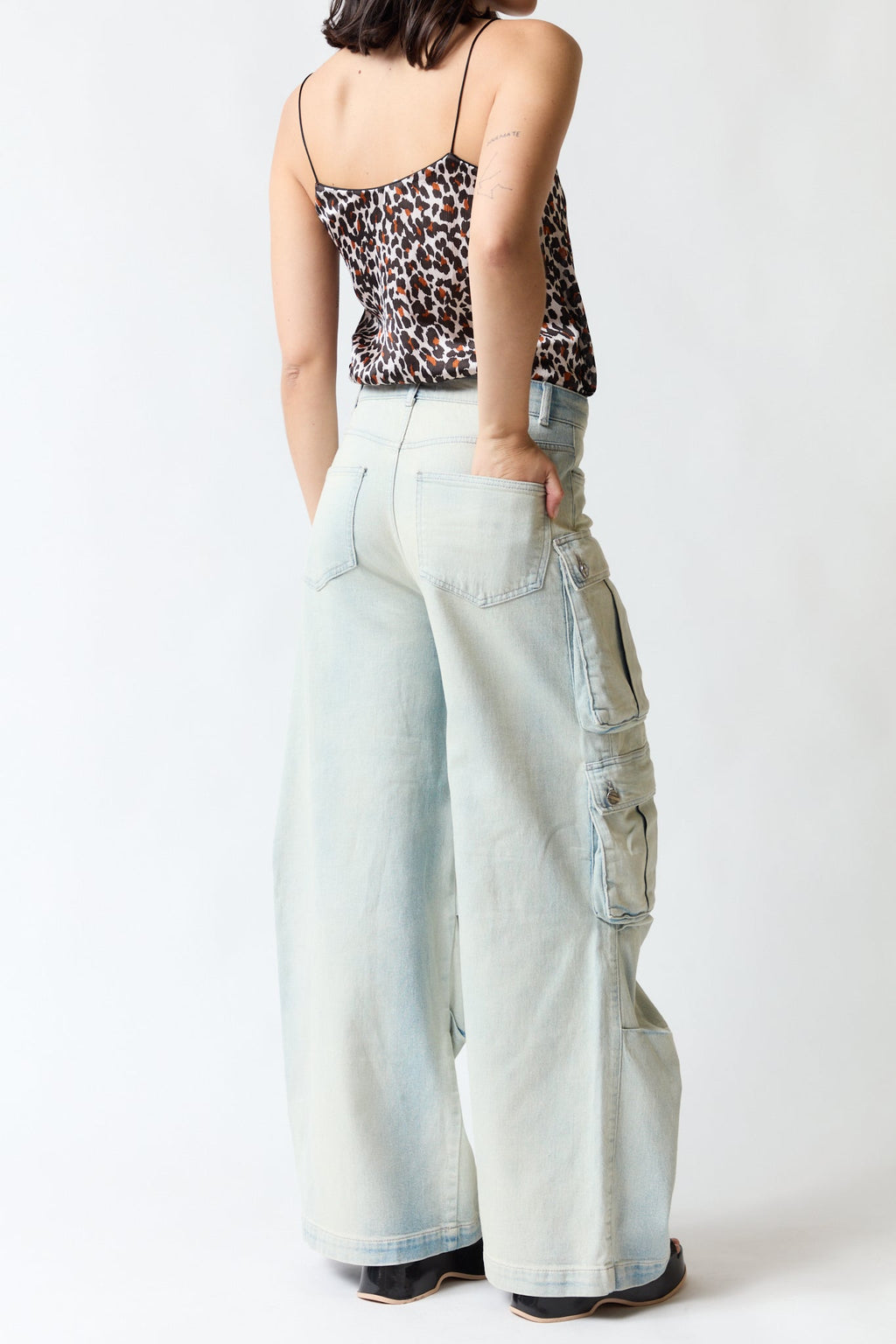 Pantalón cargo denim | Zara