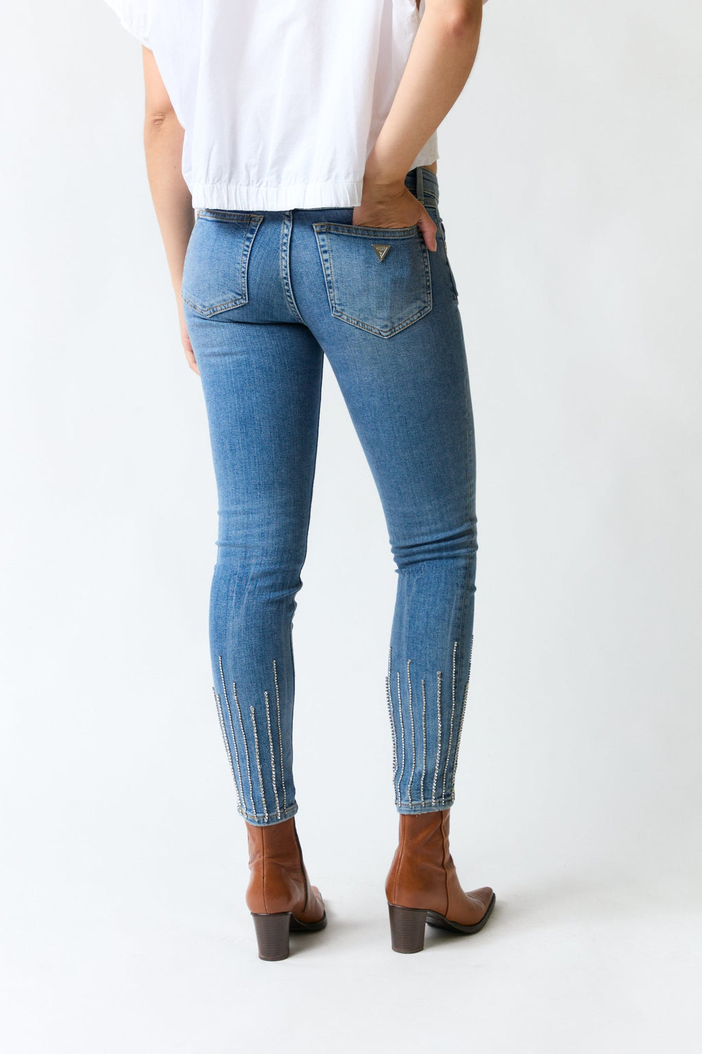 Pantalón denim azul slim | Guess