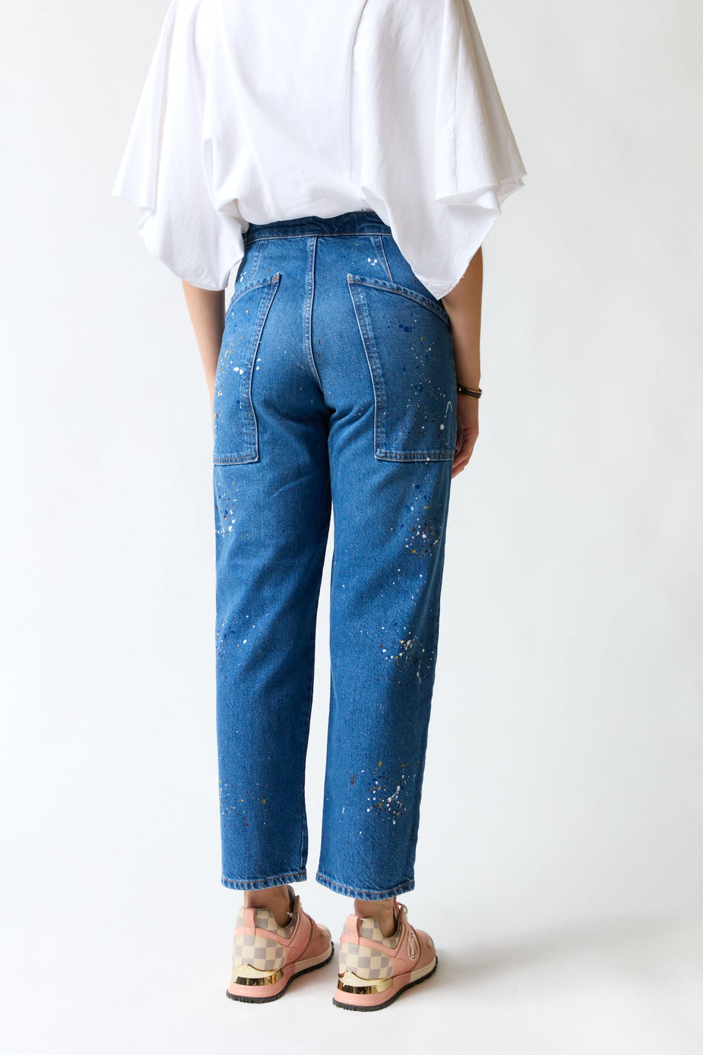 Pantalón denim con pintura | Zara