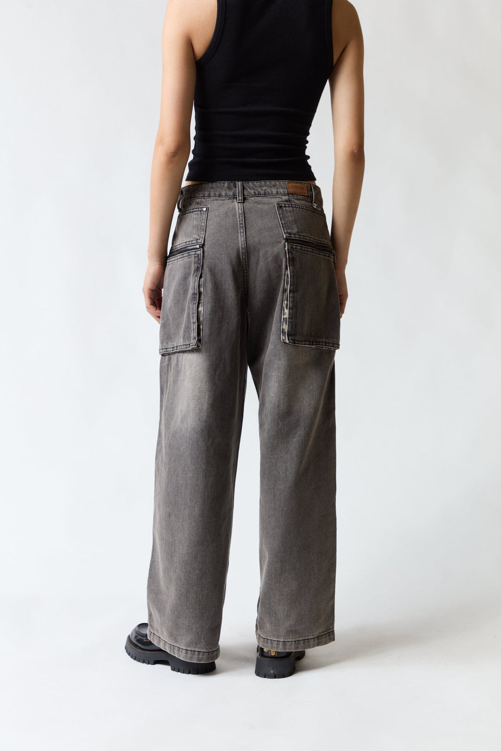 Pantalón denim gris ancho | Umbrale