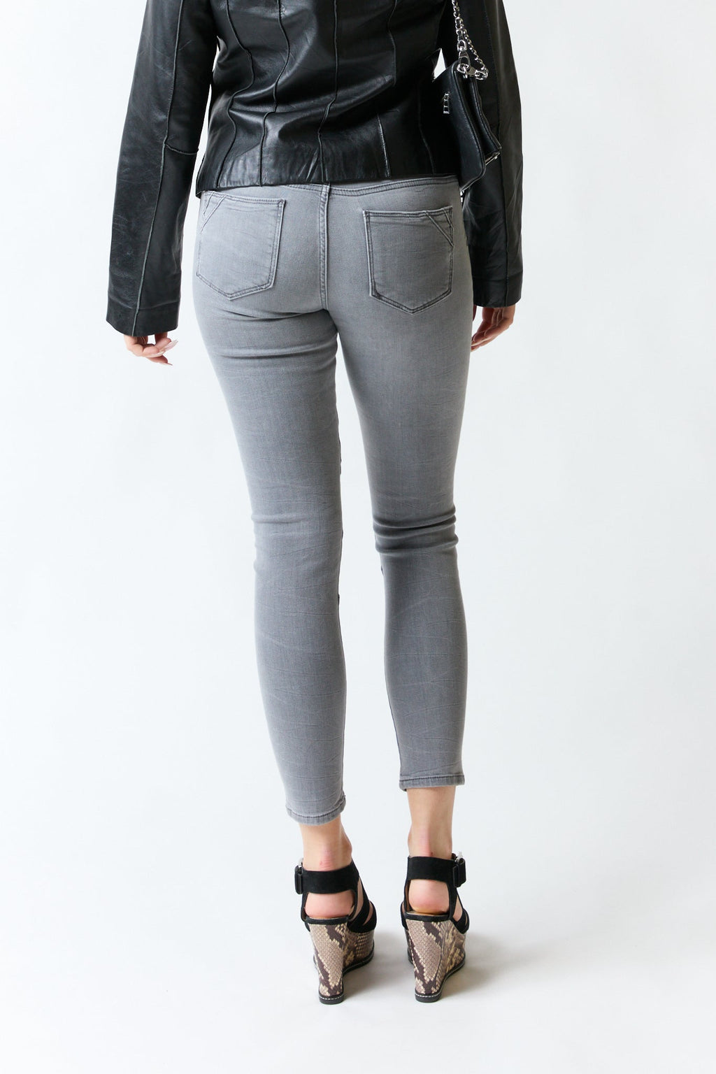 Pantalón denim gris slim | Zara