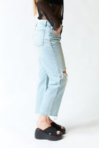 Pantalón denim slim rasgados | Zara