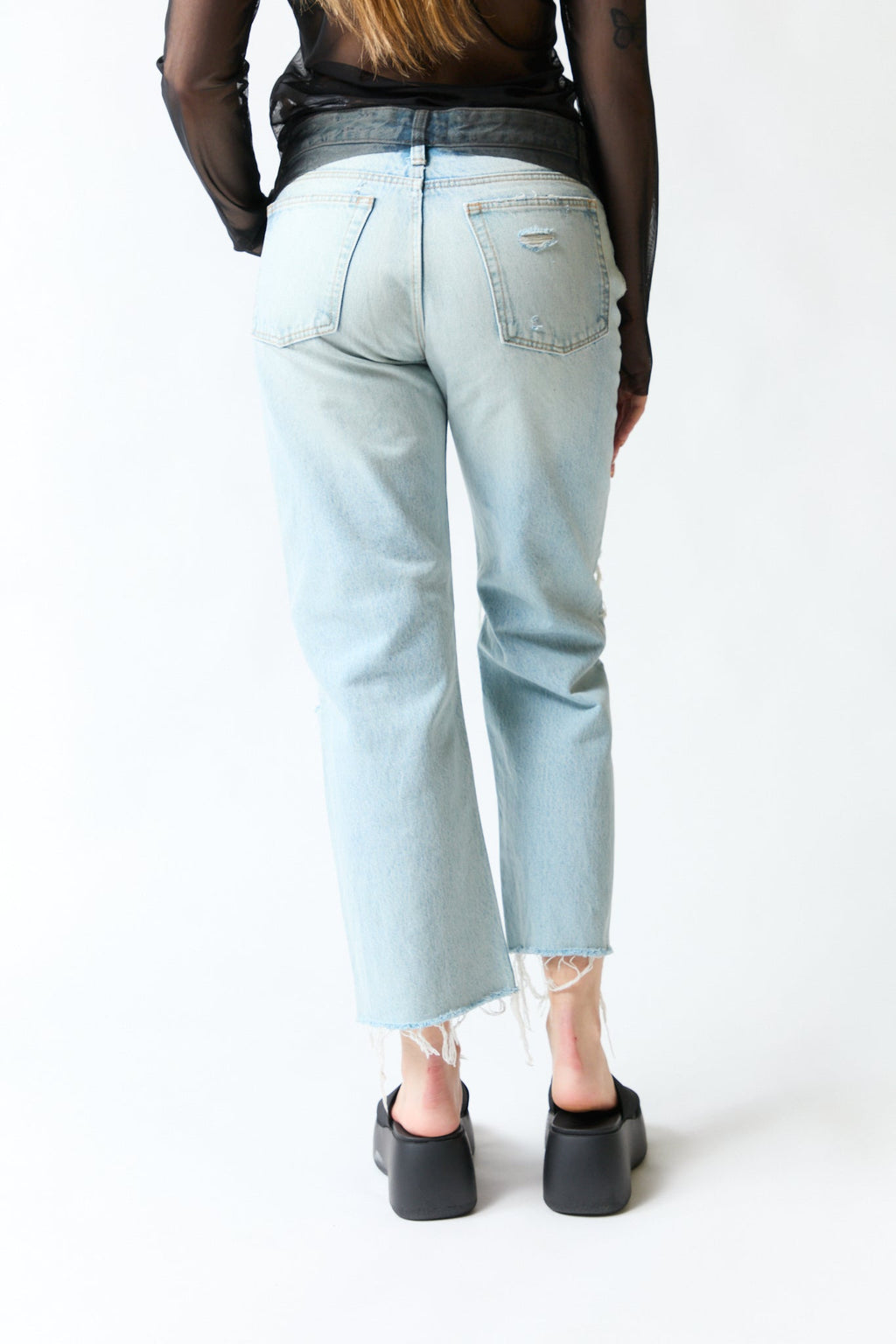 Pantalón denim slim rasgados | Zara