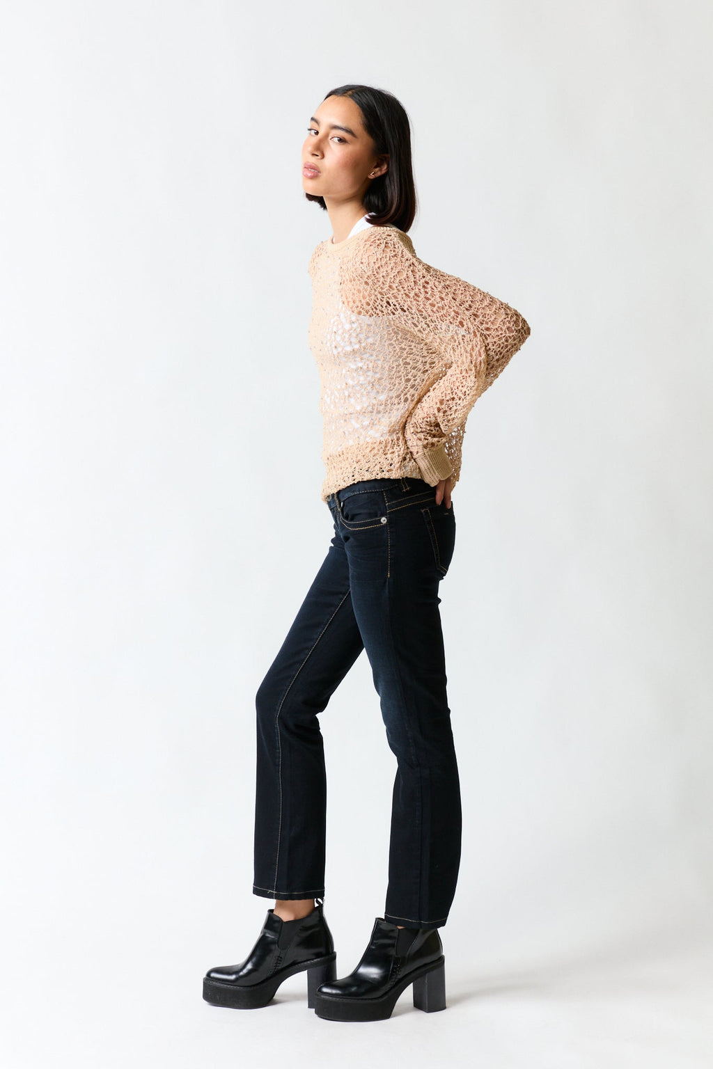 Polera malla dorada | Zara