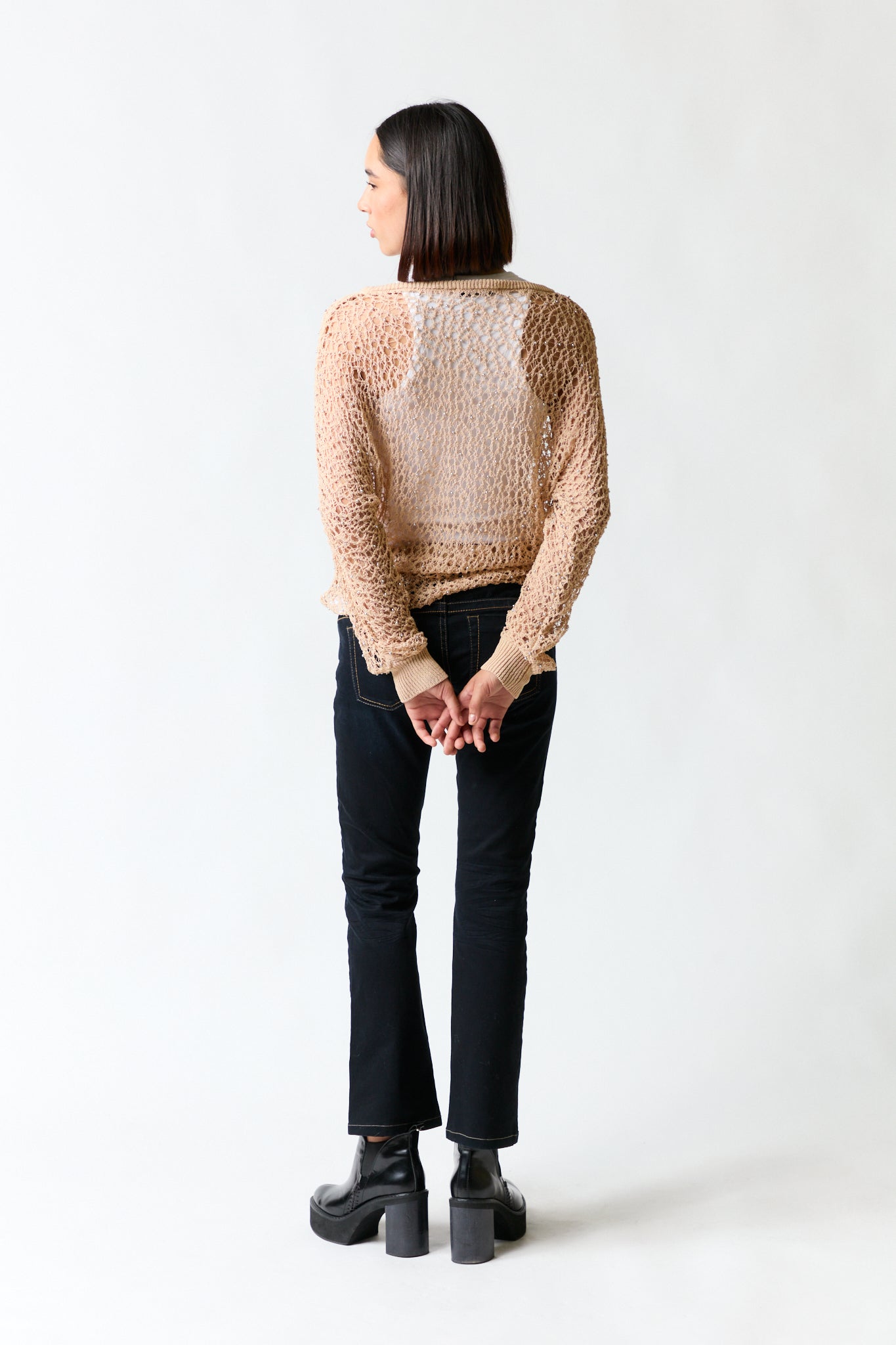 Polera malla dorada | Zara