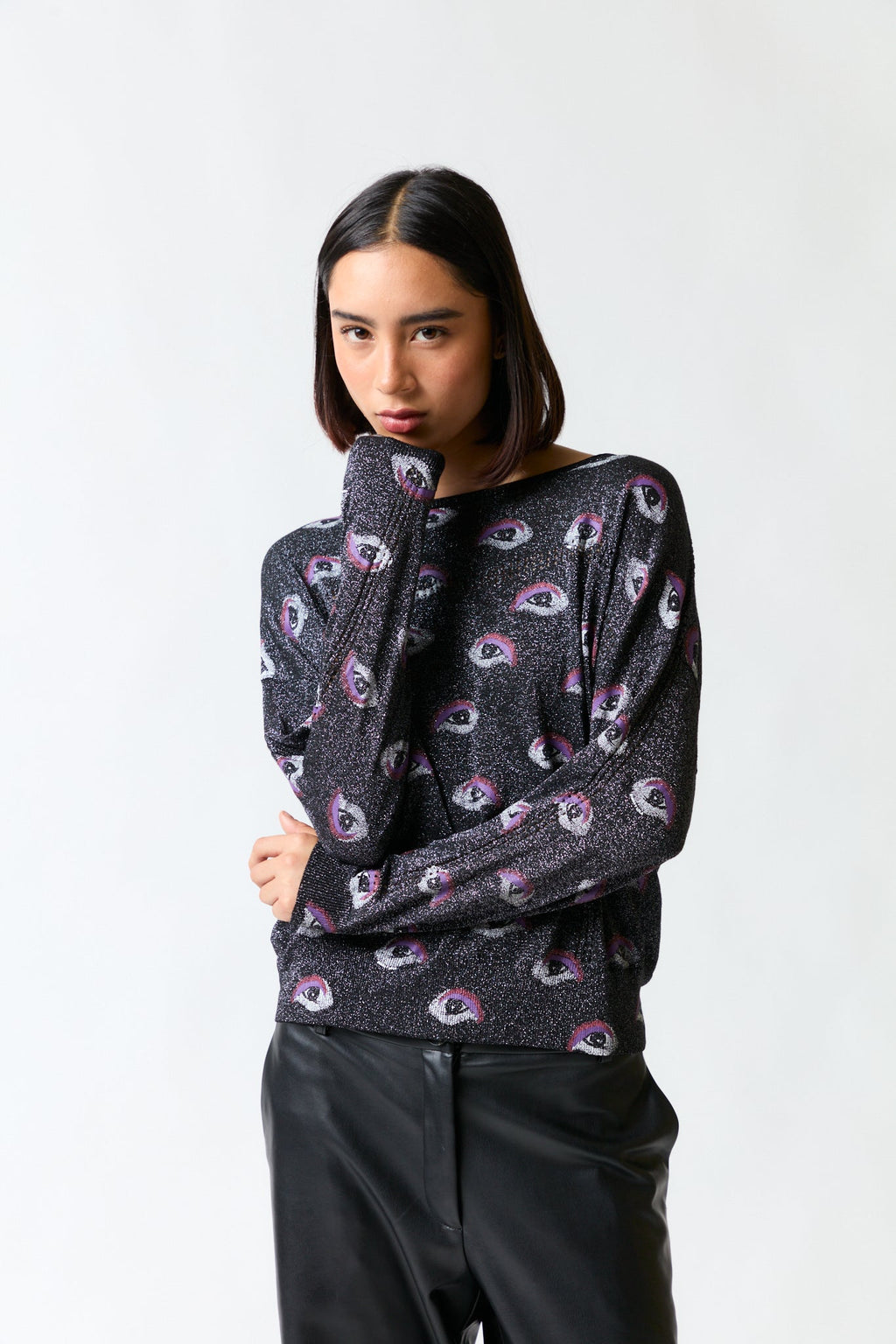 Polera negra con ojos | Bimba y Lola