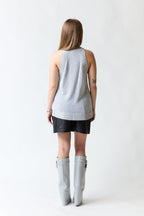 Polera sin mangas plateada | Topshop