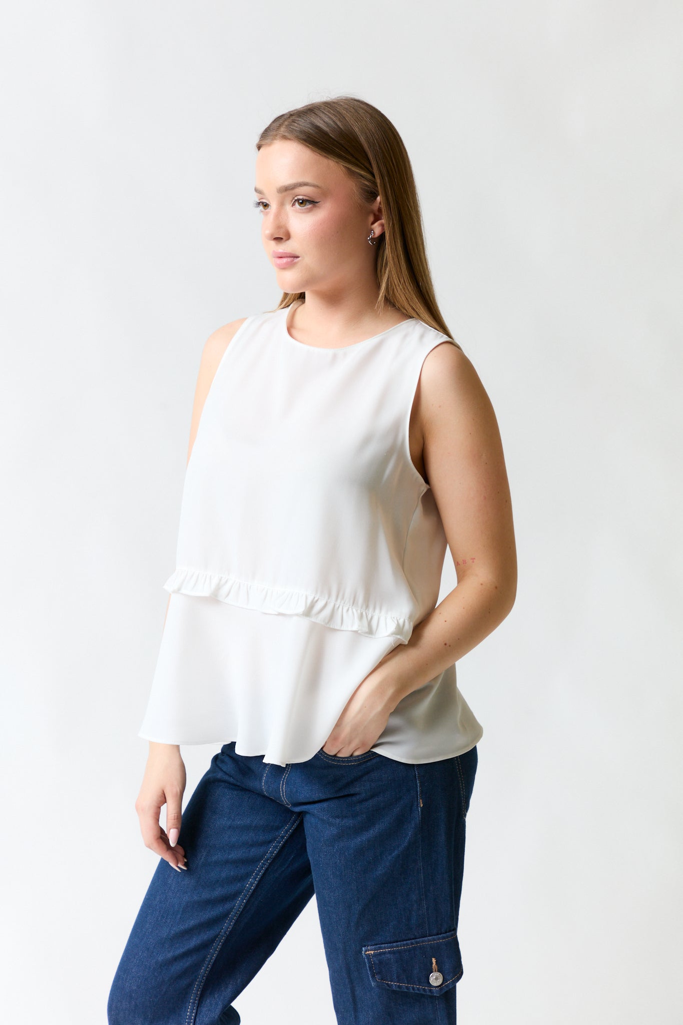 Polera vuelitos blanca | Zara