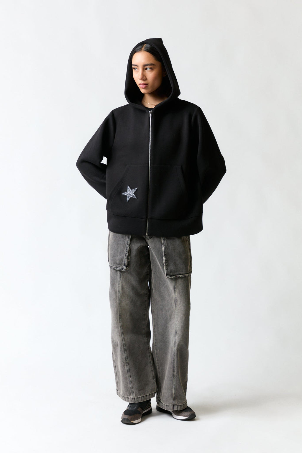 Poleron canguro negro | Zara