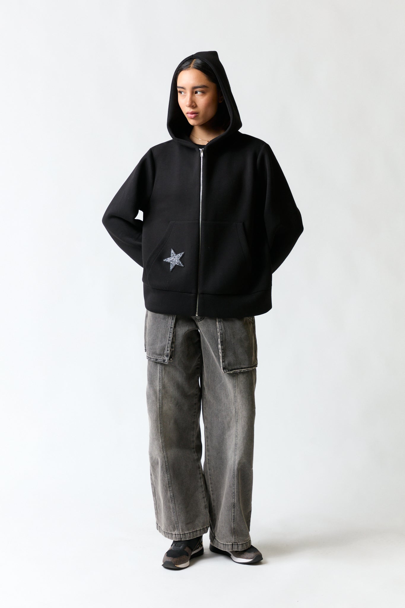 Poleron canguro negro | Zara