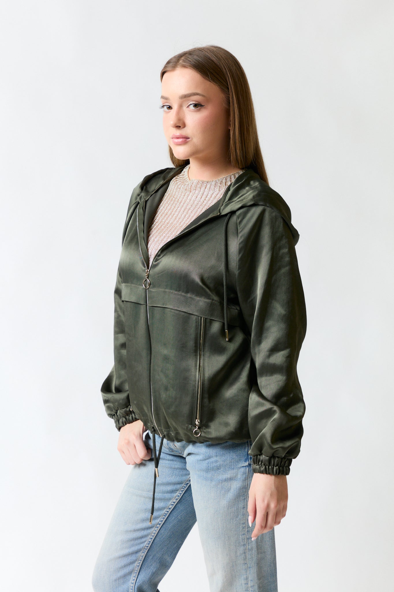 Poleron canguro verde | Zara