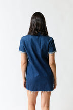 Vestido denim azul con parches | Zara