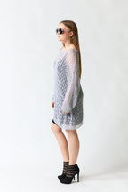 Vestido malla plateado | Zara