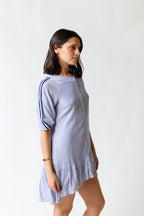 Vestido rayas blanco con azul | Perry Ellis