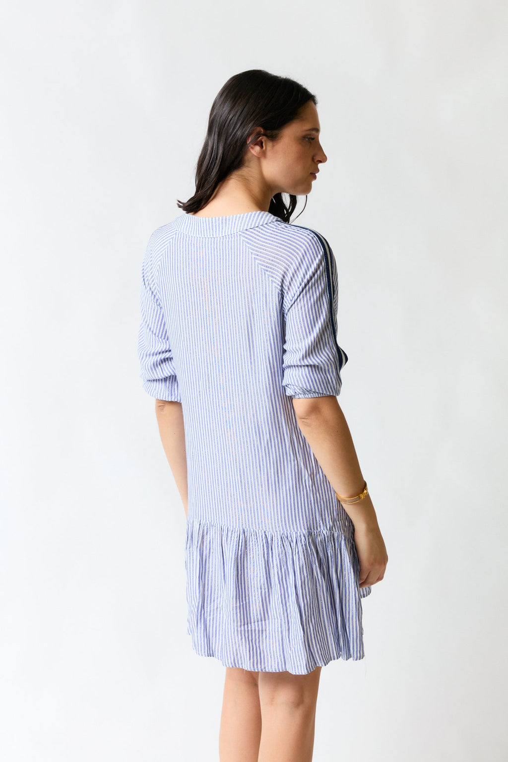 Vestido rayas blanco con azul | Perry Ellis